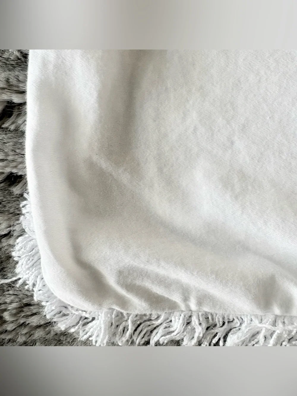 Casaluna Heavyweight Linen Blend Standard Pillow Sham White EUC